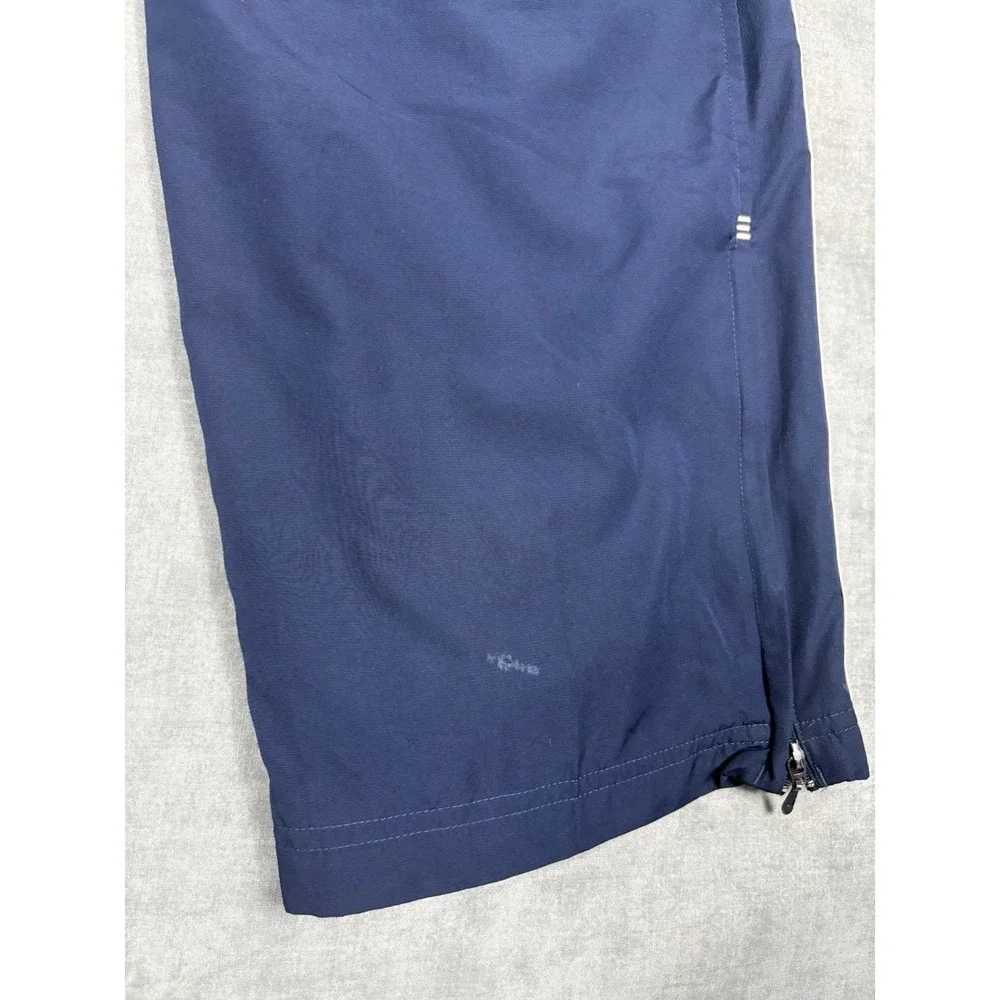 Vintage Y2K Adidas Track Pants Mens L Navy 3 Stripe Ankle Zip Baggy 2005